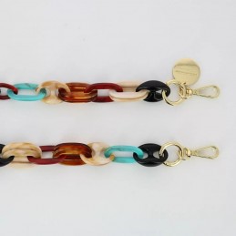 LaCoqueFrançaise - Chaîne bijoux Ambre multicolore