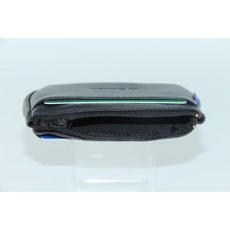 LE CAÏMAN - Porte-monnaie zippé en cuir aspect lisse avec 2 emplacements cartes