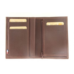 LE CAÏMAN - Portefeuille 3 volets en cuir gras authentique