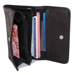 LE CAÏMAN - Porte-monnaie à rabat en cuir gloss aspect brillant