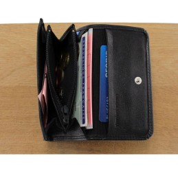 LE CAÏMAN - Porte-monnaie à rabat en cuir gloss aspect brillant