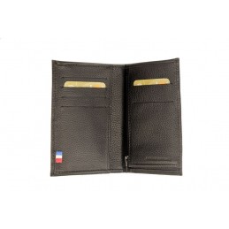LE CAÏMAN - Portefeuille 3 volets en cuir grainé Madras