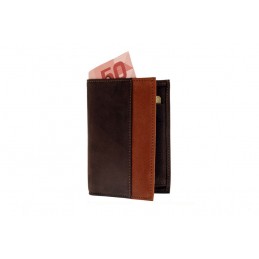 LE CAÏMAN - Portefeuille 3 volets en cuir aspect nubuck