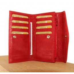 LE CAÏMAN - Porte-monnaie enveloppe en cuir gloss aspect brillant