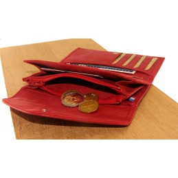 LE CAÏMAN - Porte-monnaie enveloppe en cuir gloss aspect brillant