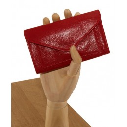 LE CAÏMAN - Porte-monnaie enveloppe en cuir gloss aspect brillant
