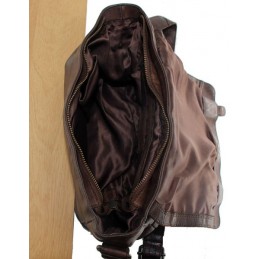 GIANNI CONTI - Sac gibecière à rabat cuir vintage