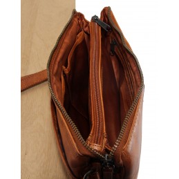 GIANNI CONTI - Sac Bandoulière 3 compartiments cuir vintage