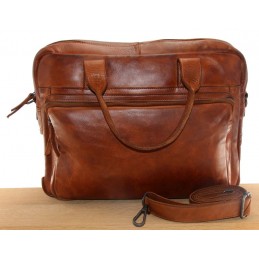 GIANNI CONTI - Sac ordinateur 15 pouces 1 compartiment cuir vintage