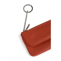 Hexagona - Porte-monnaie avec porte-clés en cuir grainé