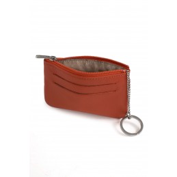 Hexagona - Porte-monnaie avec porte-clés en cuir grainé
