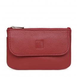 Hexagona - Porte-monnaie avec porte-clés en cuir grainé