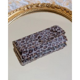 MAISON SCARLETT - Pochette à bijoux de voyage Catherine - Velours léopard