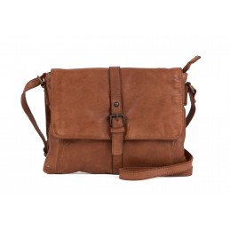 GIANNI CONTI - Sac Gibecière avec Rabat cuir vintage