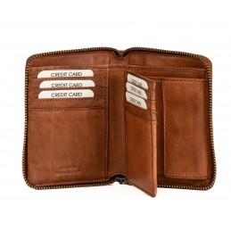 Portefeuille - Gianni Conti - Portefeuille zippé - Cuir Vintage